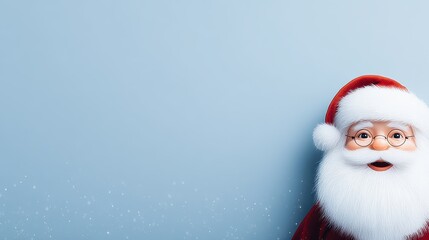 Christmas cheer, jolly santa claus with spectacles and festive red coat spreading holiday magic