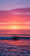 Fototapeta premium Vibrant Sunset Over the Ocean.