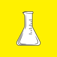 Simple vector of a science beaker, line drawing