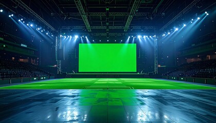 concert stage with a green screen background