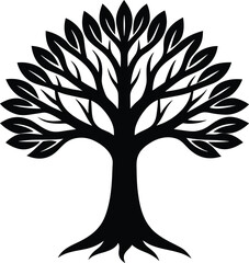 Obraz premium tree-silhouette-logo-in-green-and-brown-tones.eps