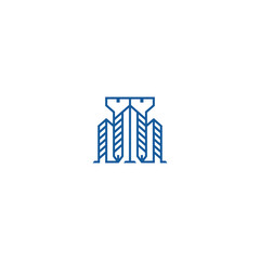 Skyscraper screw creative logo.