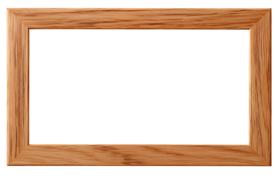  a wooden photo frame with a blank white background, transparent png, no text or pictures on the screen, isolated on a transparent backgroundc.png