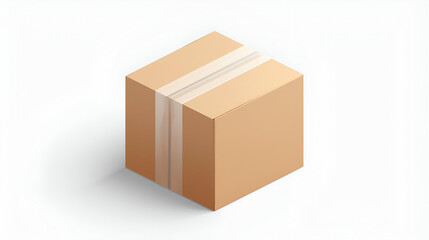 Fototapeta premium 3D vector delivery box with tape isolated for shipping logistics parcel packaging and ecommerce design concept