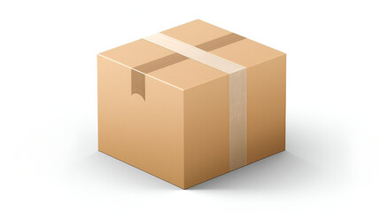 Fototapeta premium 3D vector delivery box with tape isolated for shipping logistics parcel packaging and ecommerce design concept
