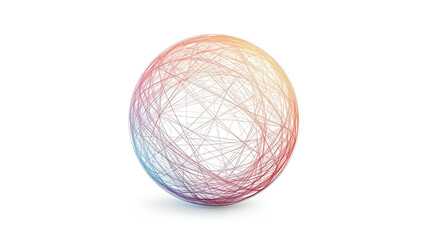 3D vector abstract sphere with lines isolated for futuristic shape modern design and digital art illustration