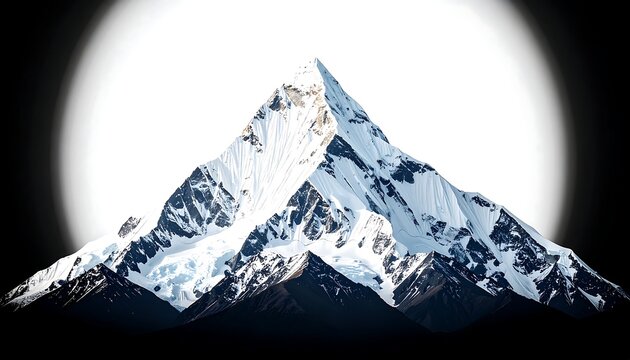 Snowy mountain peak, dramatic - Powered by Adobe