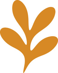 Abstract Leaf Shape Doodle, Hand Drawn Botanical Symbol, Minimal Plant Element, Organic Nature Design, Modern Decorative Foliage Illustration, Simple Graphic Clipart