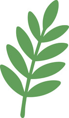 Abstract Leaf Shape Doodle, Hand Drawn Botanical Symbol, Minimal Plant Element, Organic Nature Design, Modern Decorative Foliage Illustration, Simple Graphic Clipart