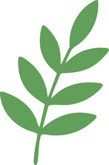 Abstract Leaf Shape Doodle, Hand Drawn Botanical Symbol, Minimal Plant Element, Organic Nature Design, Modern Decorative Foliage Illustration, Simple Graphic Clipart