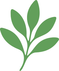 Abstract Leaf Shape Doodle, Hand Drawn Botanical Symbol, Minimal Plant Element, Organic Nature Design, Modern Decorative Foliage Illustration, Simple Graphic Clipart