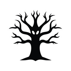 Fototapeta premium Haunted tree vector icon.