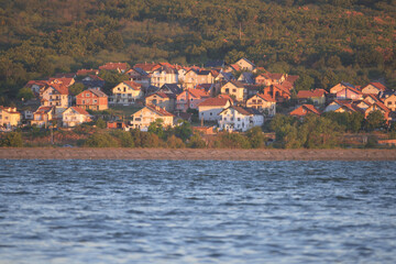 Beautiful village in Serbia, on the banks of the Danube. Village near the Danube.