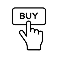 Obraz premium Hand pressing buy button in online shopping concept for Black Friday 