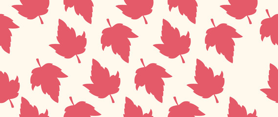 Flat illustration. Autumn concept. Seamless pattern with leaves. Ideal for gift wrapping, wallpaper and screensavers.