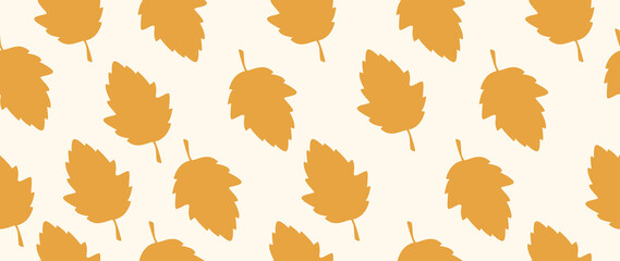 Flat illustration. Autumn concept. Seamless pattern with leaves. Ideal for gift wrapping, wallpaper and screensavers.