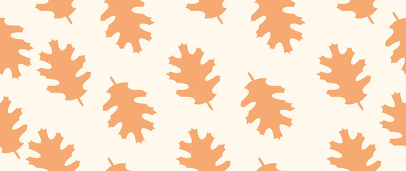Flat illustration. Autumn concept. Seamless pattern with leaves. Ideal for gift wrapping, wallpaper and screensavers.