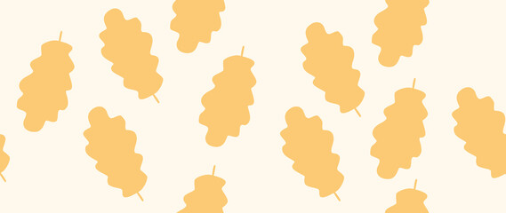 Flat illustration. Autumn concept. Seamless pattern with leaves. Ideal for gift wrapping, wallpaper and screensavers.