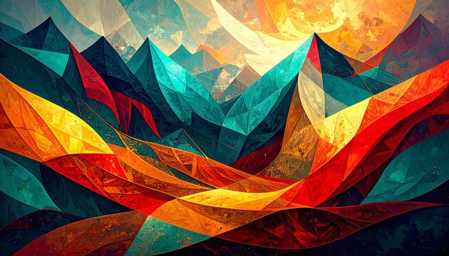 Abstract Mountain Range Landscape
