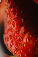 Fresh strawberry close up, organic berry, healthy food