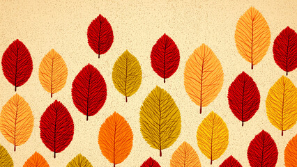 Obraz premium Textured autumn leaf pattern background with warm red orange yellow foliage for seasonal hope and transformation design 