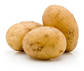 Fresh new potatoes isolated on white background