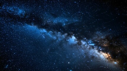 Fototapeta premium Dark Blue Night Sky Milky Way Galaxy Stars Cosmic Background