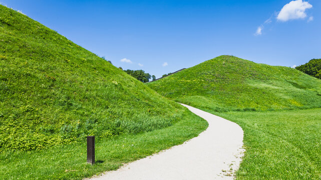 Ancient Fortifications at Kernave, Lithuania - Historic Grassland Hills