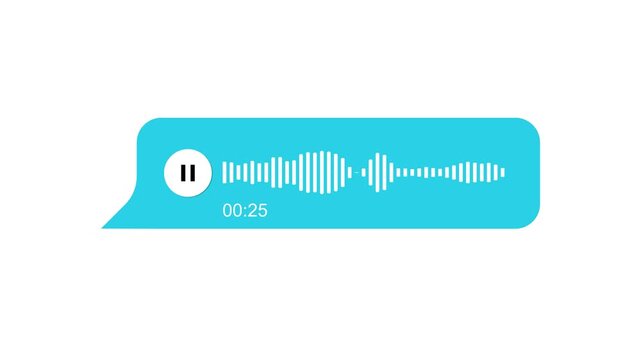 Voice audio message speech bubbles animation isolated on White background