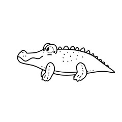Obraz premium Crocodile cartoon animal outline illustration drawing