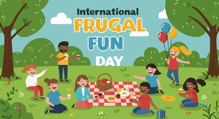 Vector illustration internasional frugal fun day