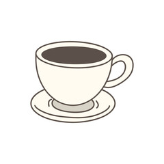 잔에 담긴 블랙 커피 일러스트