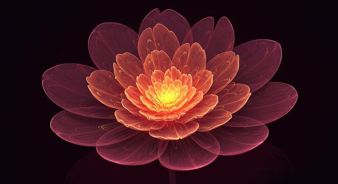 Flower blooming into fractal geometry