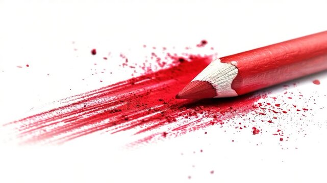 A red pencil with a white eraser on top, useful for writing and correcting