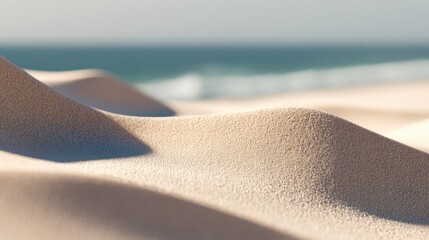 Waves gently lapping over sand dunes beachfront nature photography coastal environment close-up serenity