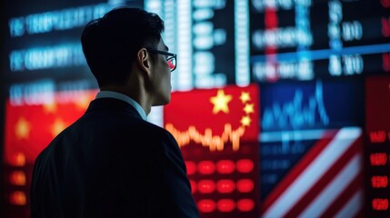 Market analysis trends financial sector digital display global business close-up view investment insights