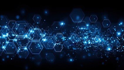 Abstract Digital Technology Background with Hexagons.
