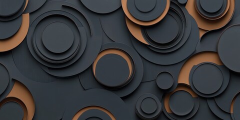 A seamless pattern with dark gray paper cutouts