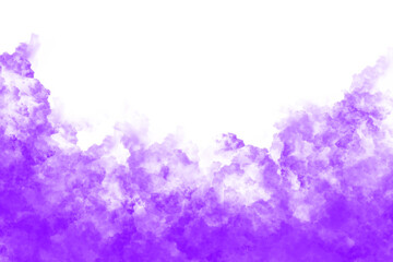 abstract purple smoke texture isolated on transparent background, vapor fog clouds rising up design element