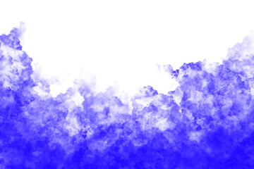 abstract navy blue smoke texture isolated on transparent background, vapor fog clouds rising up design element
