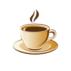 Obraz premium Coffee cup with steam illustration design