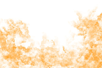 Orange dust sand soil smoke cloud particles effect, elements design for compositing, overlay gradient texture on transparent background.