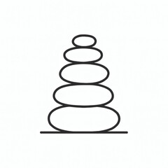 Vector pebbles stacked as balanced tower isolated on white background philosophy harmony symbol