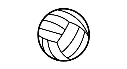 Volleyball on court black white icon