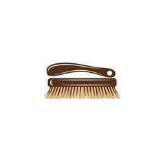 Artistic representation of a brush with a wooden handle and bristles, ideal for painting and crafts