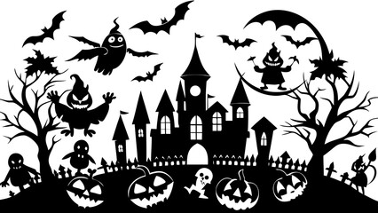 Fototapeta premium Halloween Themed Food Platter Mockup Spooky