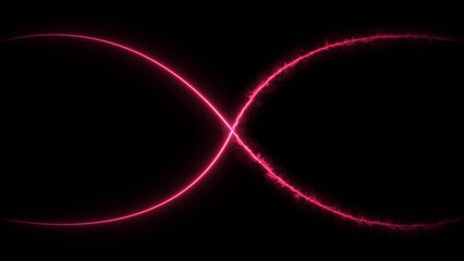 Neon lines bright energy magenta red color 4k illustration. Abstract futuristic technology background 4k illustration.