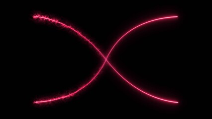 Neon lines bright energy magenta red color 4k illustration. Abstract futuristic technology background 4k illustration.