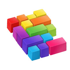 Obraz premium Colorful geometric blocks arranged in a playful pattern, creating a vibrant visual display