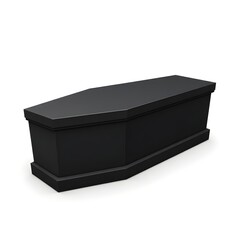 Coffin Vector Icon &ndash; 3D Silhouette Illustration